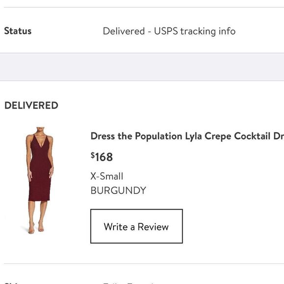 DRESS THE POPULATION Lyla Crepe Cocktail dress (Burgundy) - Picture 5 of 10